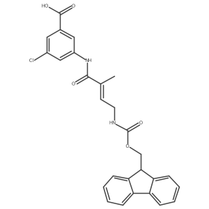 3-chloro-5-[4-({[(9H-fluoren-9-yl)methoxy]carbonyl}amino)-2-methylbut-2-enamido]benzoic acid结构式