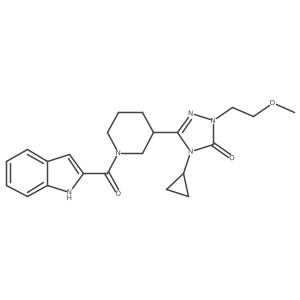 3-(1-(1H-indole-2-carbonyl)piperidin-3-yl)-4-cyclopropyl-1-(2-methoxyethyl)-1H-1,2,4-triazol-5(4H)-one Structure