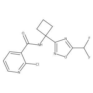 2-Chloro-N-[1-[5-(difluoromethyl)-1,2,4-oxadiazol-3-yl]cyclobutyl]pyridine-3-carboxamide Structure