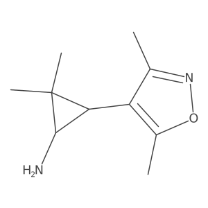 rac-(1R,3R)-3-(dimethyl-1,2-oxazol-4-yl)-2,2-dimethylcyclopropan-1-amine Structure
