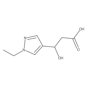 (3R)-3-(1-ethyl-1H-pyrazol-4-yl)-3-hydroxypropanoic acid结构式