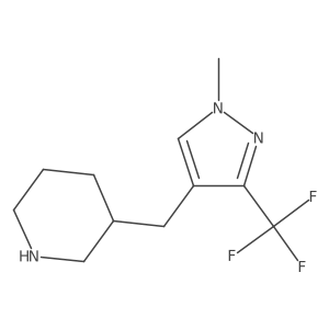 3-{[1-methyl-3-(trifluoromethyl)-1H-pyrazol-4-yl]methyl}piperidine结构式