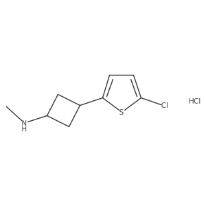 3-(5-Chlorothiophen-2-yl)-N-methylcyclobutan-1-amine;hydrochloride结构式