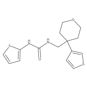 1-(thiophen-2-yl)-3-((4-(thiophen-3-yl)tetrahydro-2H-pyran-4-yl)methyl)urea结构式