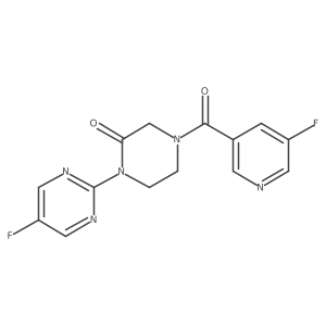 4-(5-Fluoropyridine-3-carbonyl)-1-(5-fluoropyrimidin-2-yl)piperazin-2-one结构式