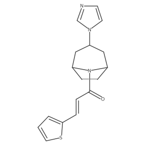 (E)-1-((1R,5S)-3-(1H-imidazol-1-yl)-8-azabicyclo[3.2.1]octan-8-yl)-3-(thiophen-2-yl)prop-2-en-1-one Structure