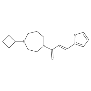 (E)-1-(4-cyclobutyl-1,4-diazepan-1-yl)-3-(thiophen-2-yl)prop-2-en-1-one结构式