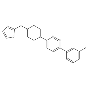 3-(3-Fluorophenyl)-6-{4-[(1,3,4-oxadiazol-2-yl)methyl]piperazin-1-yl}pyridazine结构式