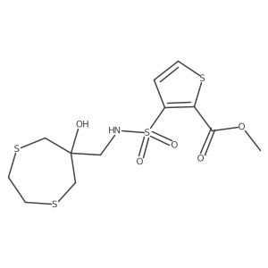 Methyl 3-{[(6-hydroxy-1,4-dithiepan-6-yl)methyl]sulfamoyl}thiophene-2-carboxylate Structure