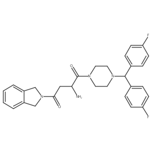 (2S)-2-Amino-1-[4-[bis(4-fluorophenyl)methyl]piperazin-1-yl]-4-(1,3-dihydroisoindol-2-yl)butane-1,4-dione结构式