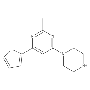 4-(Furan-2-yl)-2-methyl-6-(piperazin-1-yl)pyrimidine结构式