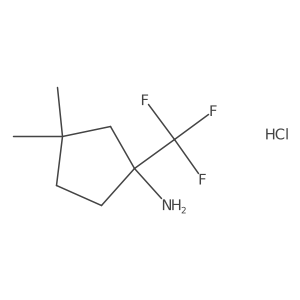3,3-Dimethyl-1-(trifluoromethyl)cyclopentan-1-amine;hydrochloride结构式