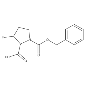 rac-(2R,3S)-1-[(benzyloxy)carbonyl]-3-fluoropyrrolidine-2-carboxylic acid结构式