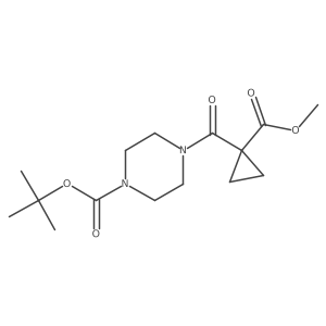 Tert-butyl 4-(1-(methoxycarbonyl)cyclopropane-1-carbonyl)piperazine-1-carboxylate结构式