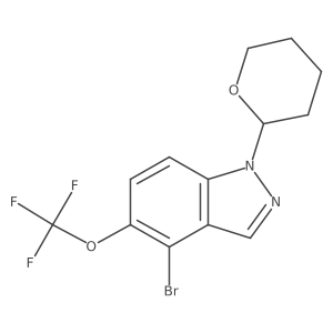 4-Bromo-1-(tetrahydro-2H-pyran-2-yl)-5-(trifluoromethoxy)-1H-indazole结构式