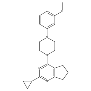 1-{2-cyclopropyl-5H,6H,7H-cyclopenta[d]pyrimidin-4-yl}-4-(3-methoxyphenyl)piperazine Structure