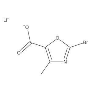 Lithio 2-bromo-4-methyl-1,3-oxazole-5-carboxylate结构式