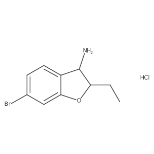 6-Bromo-2-ethyl-2,3-dihydro-1-benzofuran-3-amine hydrochloride结构式