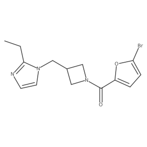 1-{[1-(5-bromofuran-2-carbonyl)azetidin-3-yl]methyl}-2-ethyl-1H-imidazole结构式