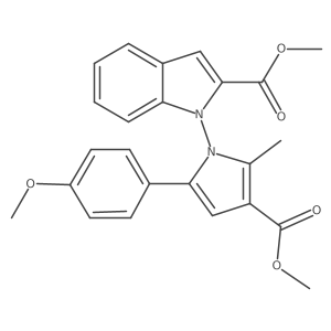 Methyl 1-(3-(methoxycarbonyl)-5-(4-methoxyphenyl)-2-methyl-1H-pyrrol-1-yl)-1H-indole-2-carboxylate Structure