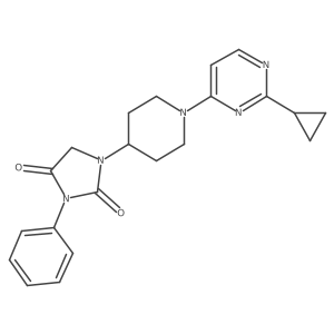 1-[1-(2-Cyclopropylpyrimidin-4-yl)piperidin-4-yl]-3-phenylimidazolidine-2,4-dione Structure