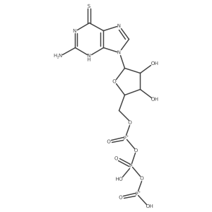 [(2R,3S,4R,5R)-5-(2-amino-6-sulfanylidene-3H-purin-9-yl)-3,4-dihydroxyoxolan-2-yl]methoxy-[hydroxy-[hydroxy(oxo)phosphaniumyl]oxyphosphoryl]oxy-oxophosphanium结构式