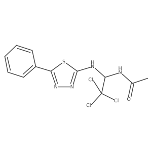 N-(2,2,2-trichloro-1-((5-phenyl-1,3,4-thiadiazol-2-yl)amino)ethyl)acetamide结构式