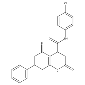 N-(4-chlorophenyl)-2,5-dioxo-7-phenyl-1,2,3,4,5,6,7,8-octahydroquinoline-4-carboxamide Structure