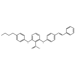 4,6-Pyrimidinediamine, N4-(4-butylphenyl)-5-nitro-N6-[4-(2-phenyldiazenyl)phenyl]- Structure