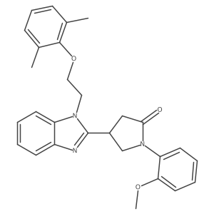 4-{1-[2-(2,6-dimethylphenoxy)ethyl]-1H-benzimidazol-2-yl}-1-(2-methoxyphenyl)pyrrolidin-2-one Structure