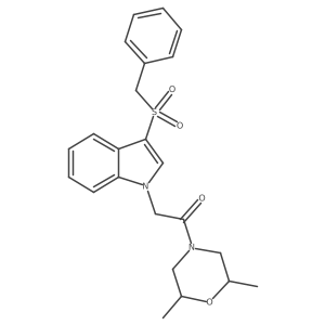 2-(3-(benzylsulfonyl)-1H-indol-1-yl)-1-(2,6-dimethylmorpholino)ethanone Structure