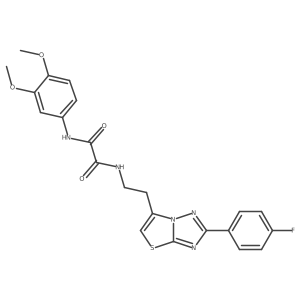 N1-(3,4-dimethoxyphenyl)-N2-(2-(2-(4-fluorophenyl)thiazolo[3,2-b][1,2,4]triazol-6-yl)ethyl)oxalamide结构式