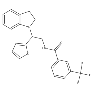 N-(2-(indolin-1-yl)-2-(thiophen-2-yl)ethyl)-3-(trifluoromethyl)benzamide Structure