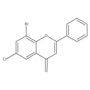 8-Bromo-6-chloro-2-phenyl-4H-1-benzopyran-4-one结构式