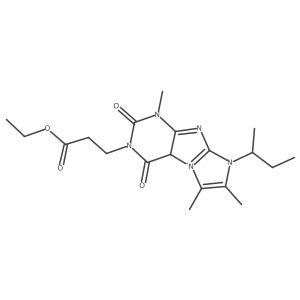 ethyl 3-(6-butan-2-yl-4,7,8-trimethyl-1,3-dioxo-9aH-purino[7,8-a]imidazol-9-ium-2-yl)propanoate结构式
