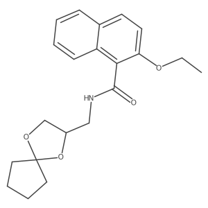 N-(1,4-dioxaspiro[4.4]nonan-2-ylmethyl)-2-ethoxy-1-naphthamide结构式