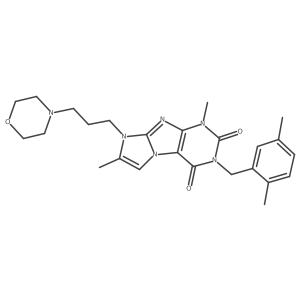 3-(2,5-dimethylbenzyl)-1,7-dimethyl-8-(3-morpholinopropyl)-1H-imidazo[2,1-f]purine-2,4(3H,8H)-dione结构式