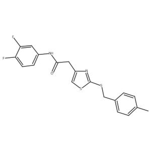 N-(3,4-difluorophenyl)-2-(2-((4-methylbenzyl)thio)thiazol-4-yl)acetamide结构式