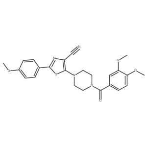 5-(4-(3,4-Dimethoxybenzoyl)piperazin-1-yl)-2-(4-methoxyphenyl)oxazole-4-carbonitrile结构式