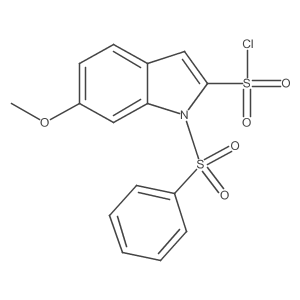 1-(benzenesulfonyl)-6-methoxy-1H-indole-2-sulfonylchloride Structure