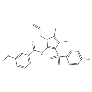 N-{3-[(4-fluorophenyl)sulfonyl]-4,5-dimethyl-1-(prop-2-en-1-yl)-1H-pyrrol-2-yl}-3-methoxybenzamide结构式