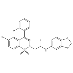 N-(1,3-benzodioxol-5-yl)-2-[6-chloro-4-(2-fluorophenyl)-1,1-dioxido-2H-1,2,3-benzothiadiazin-2-yl]acetamide Structure
