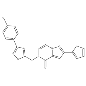 5-{[3-(4-bromophenyl)-1,2,4-oxadiazol-5-yl]methyl}-2-(thiophen-2-yl)-4H,5H-pyrazolo[1,5-a]pyrazin-4-one结构式