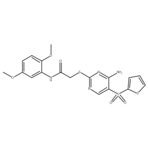 2-{[4-amino-5-(thiophene-2-sulfonyl)pyrimidin-2-yl]sulfanyl}-N-(2,5-dimethoxyphenyl)acetamide Structure
