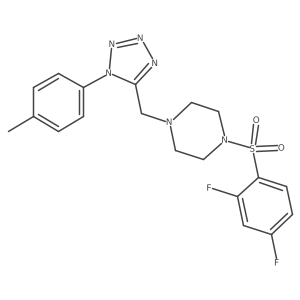 1-((2,4-difluorophenyl)sulfonyl)-4-((1-(p-tolyl)-1H-tetrazol-5-yl)methyl)piperazine结构式