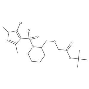 tert-butyl ((1-[(5-chloro-1,3-dimethyl-1H-pyrazol-4-yl)sulfonyl]piperidin-2-yl)methoxy)acetate Structure