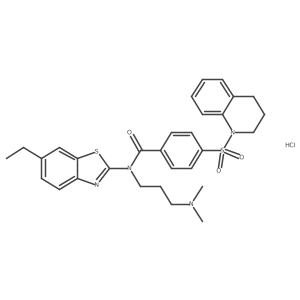N-[3-(dimethylamino)propyl]-N-(6-ethyl-1,3-benzothiazol-2-yl)-4-(1,2,3,4-tetrahydroquinoline-1-sulfonyl)benzamide hydrochloride Structure