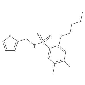 CCCCOc1cc(C)c(C)cc1S(=O)(=O)NCc1ccco1结构式