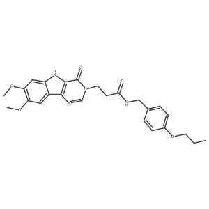 3-(7,8-dimethoxy-4-oxo-4,5-dihydro-3H-pyrimido[5,4-b]indol-3-yl)-N-(4-propoxybenzyl)propanamide Structure