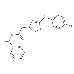 2-(2-((4-fluorophenyl)amino)thiazol-4-yl)-N-(1-phenylethyl)acetamide结构式